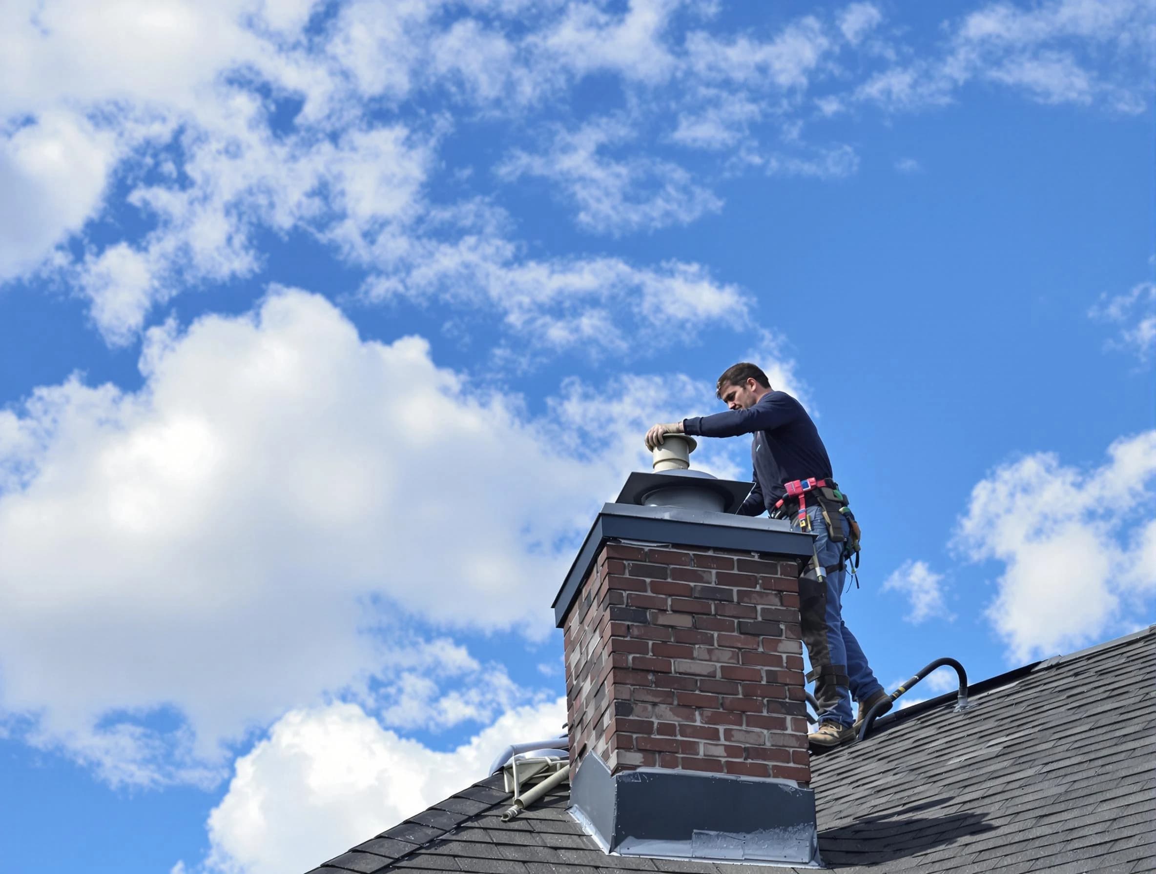 Butler Chimney Sweep installing a sturdy chimney cap in Butler, PA