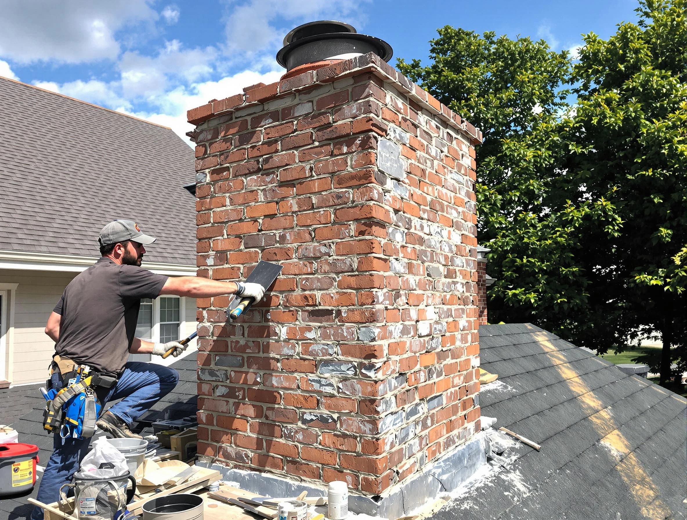 Completed chimney rebuild by Butler Chimney Sweep in Butler, PA