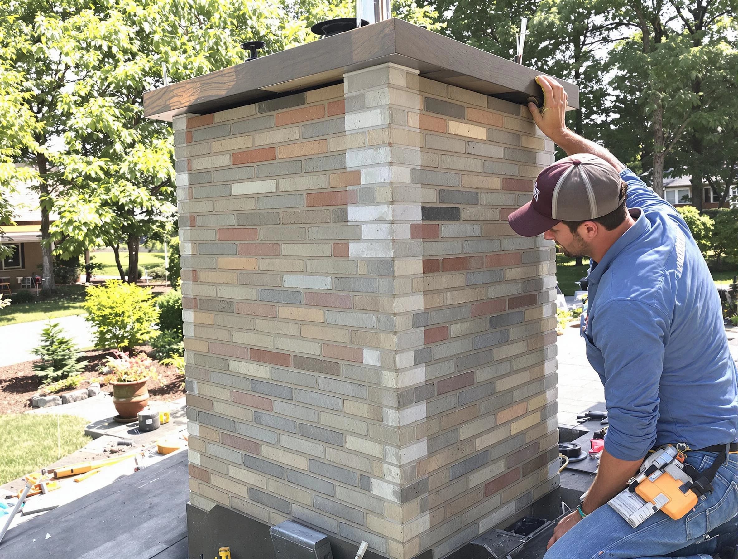 Butler Chimney Sweep completing a modern chimney remodel in Butler, PA