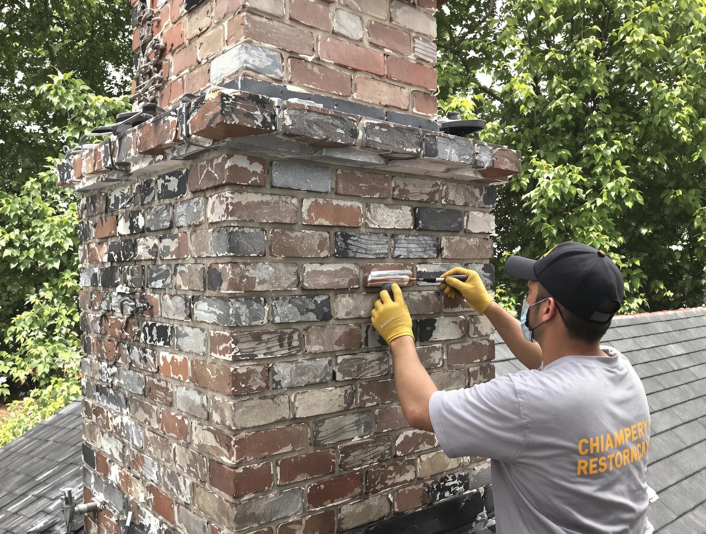 In-progress chimney restoration by Butler Chimney Sweep in Butler, PA