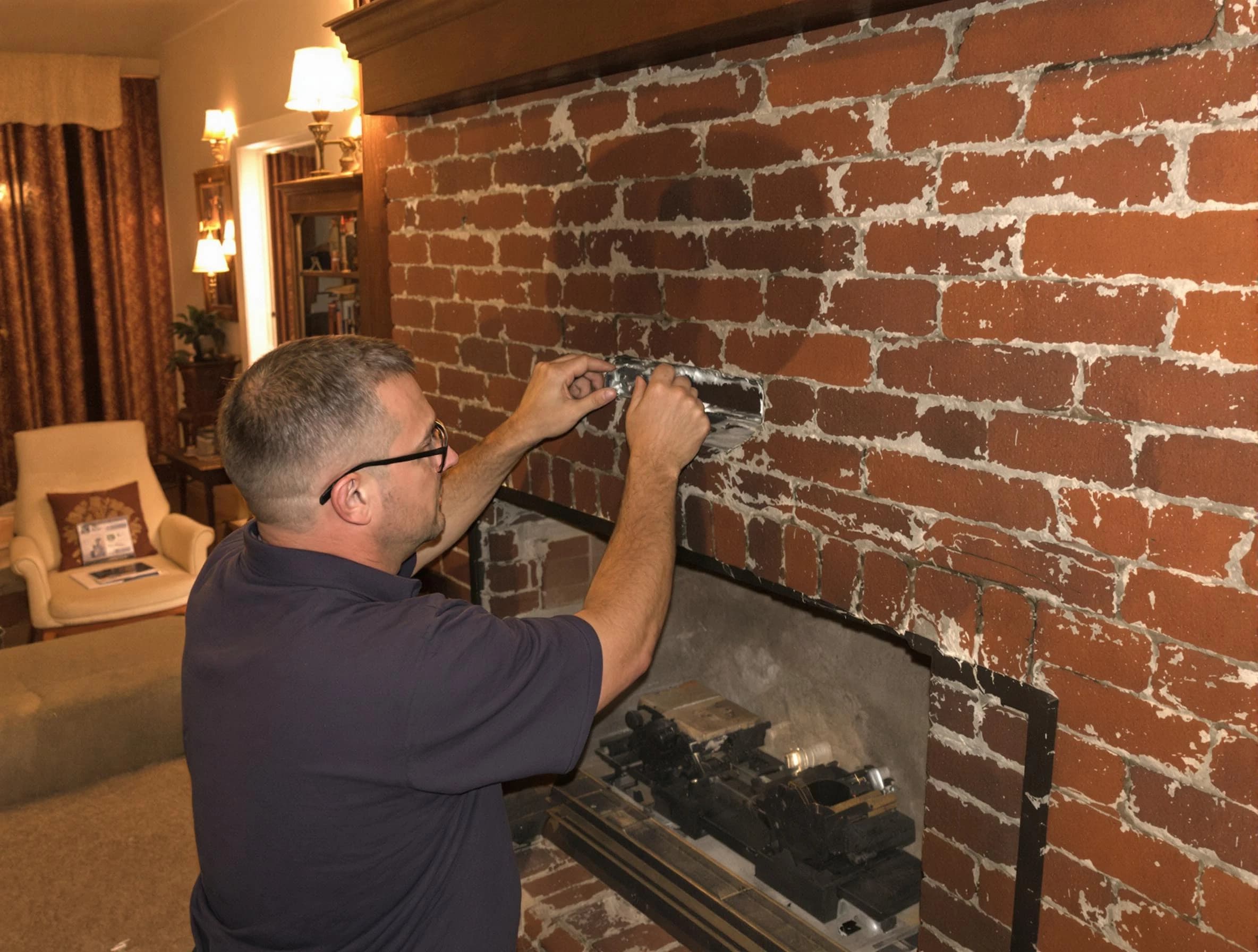 Butler Chimney Sweep expert fixing a fireplace in Butler, PA