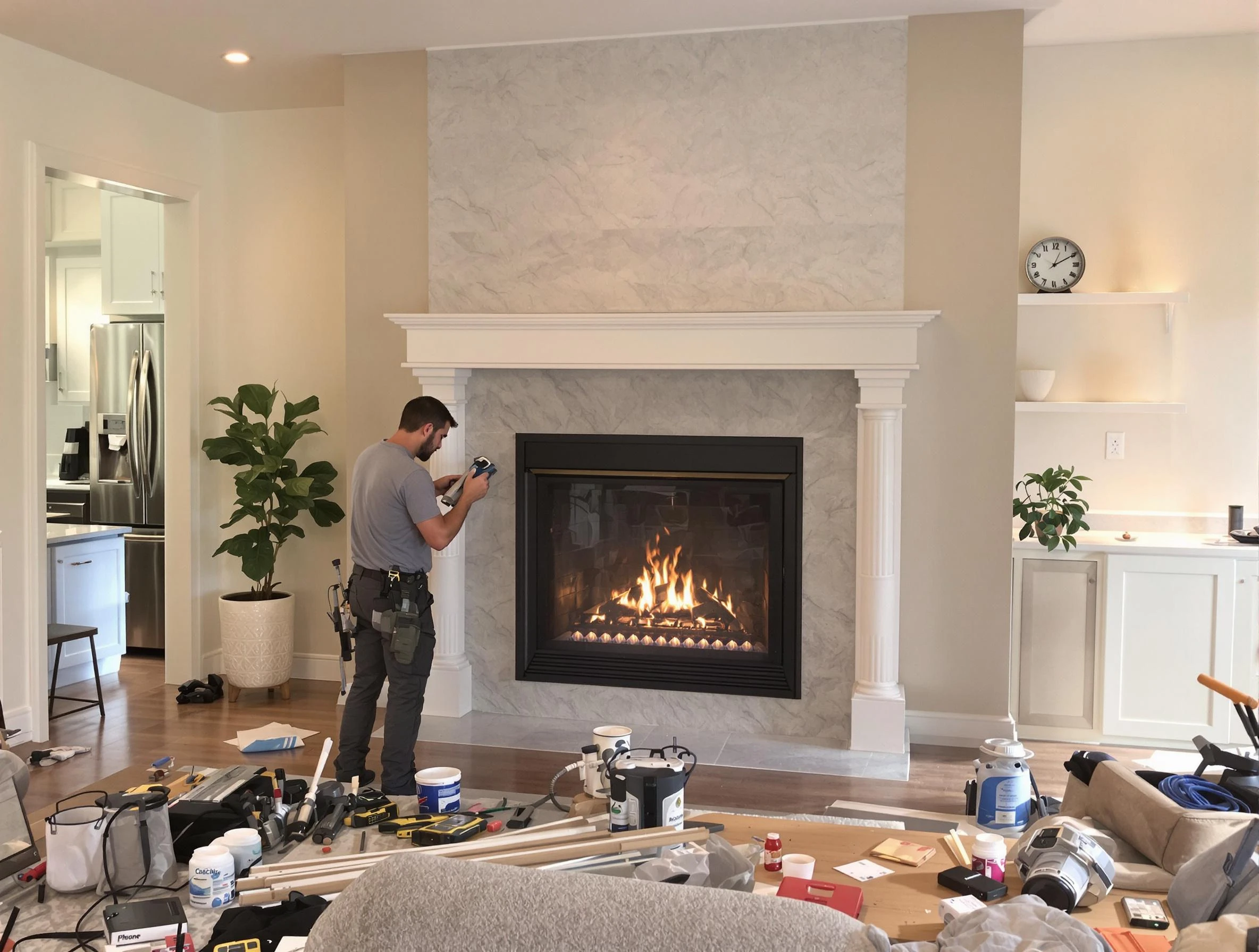 Newly installed fireplace by Butler Chimney Sweep in Butler, PA