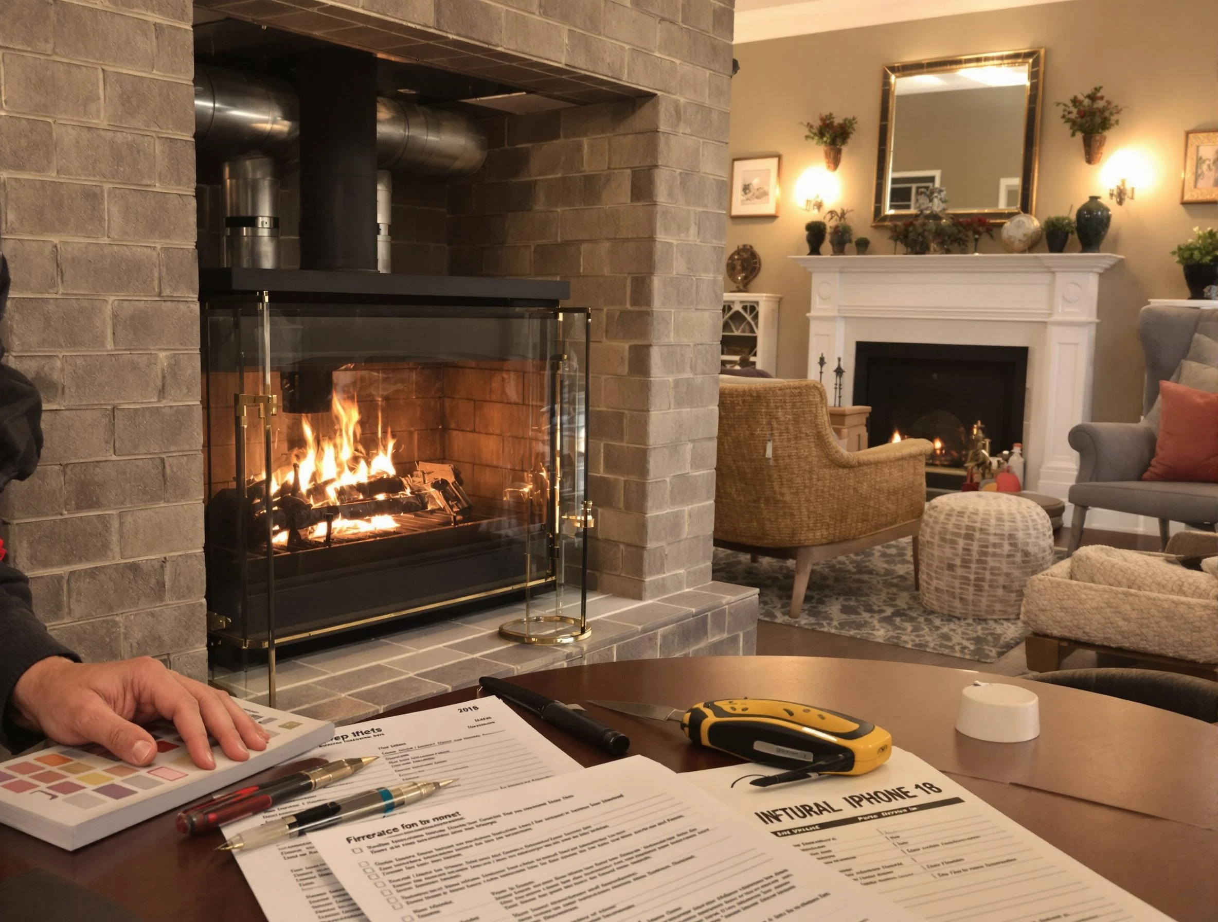Butler Chimney Sweep verifying fireplace safety measures in Butler, PA