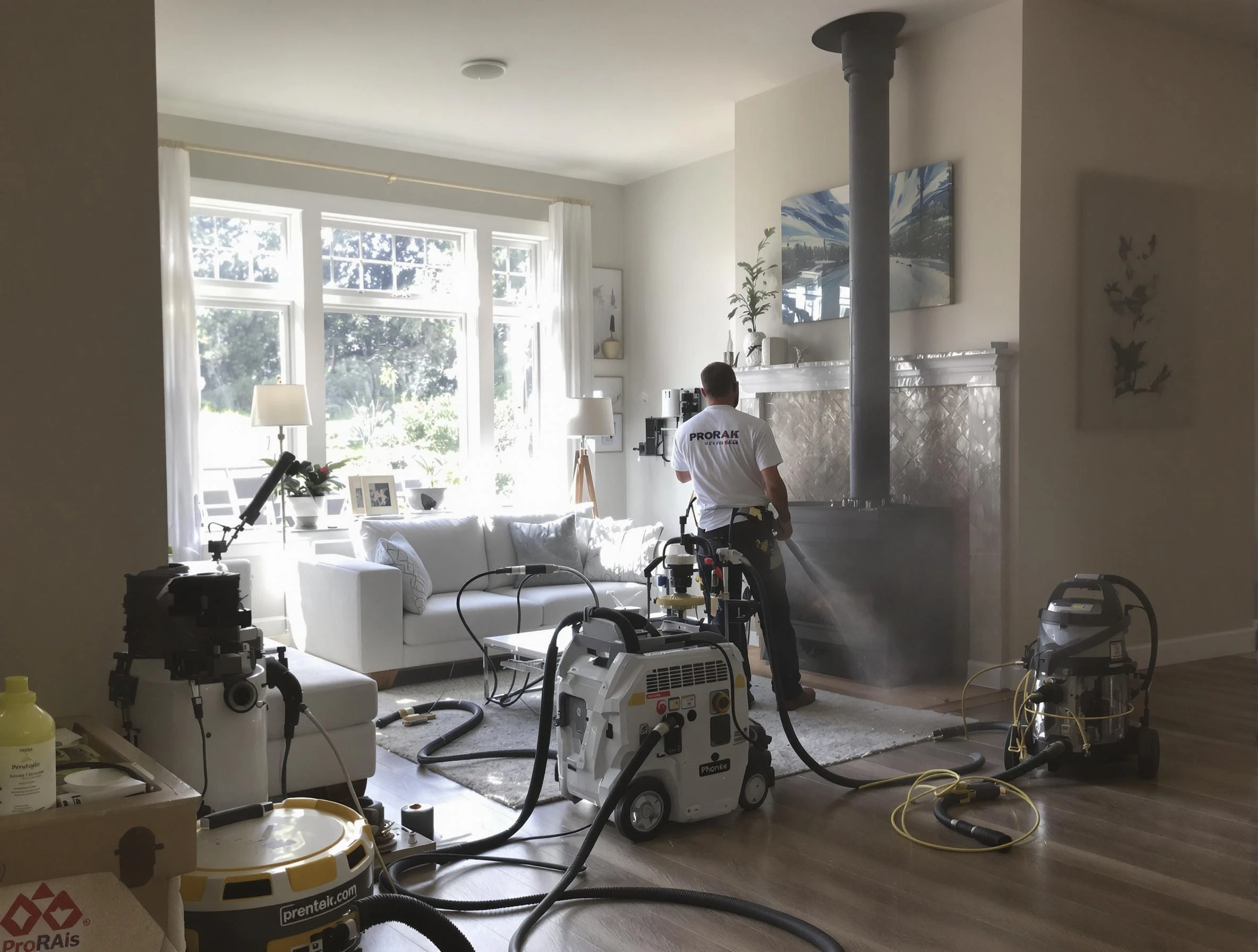 Soot removal service by Butler Chimney Sweep for a fireplace in Butler, PA